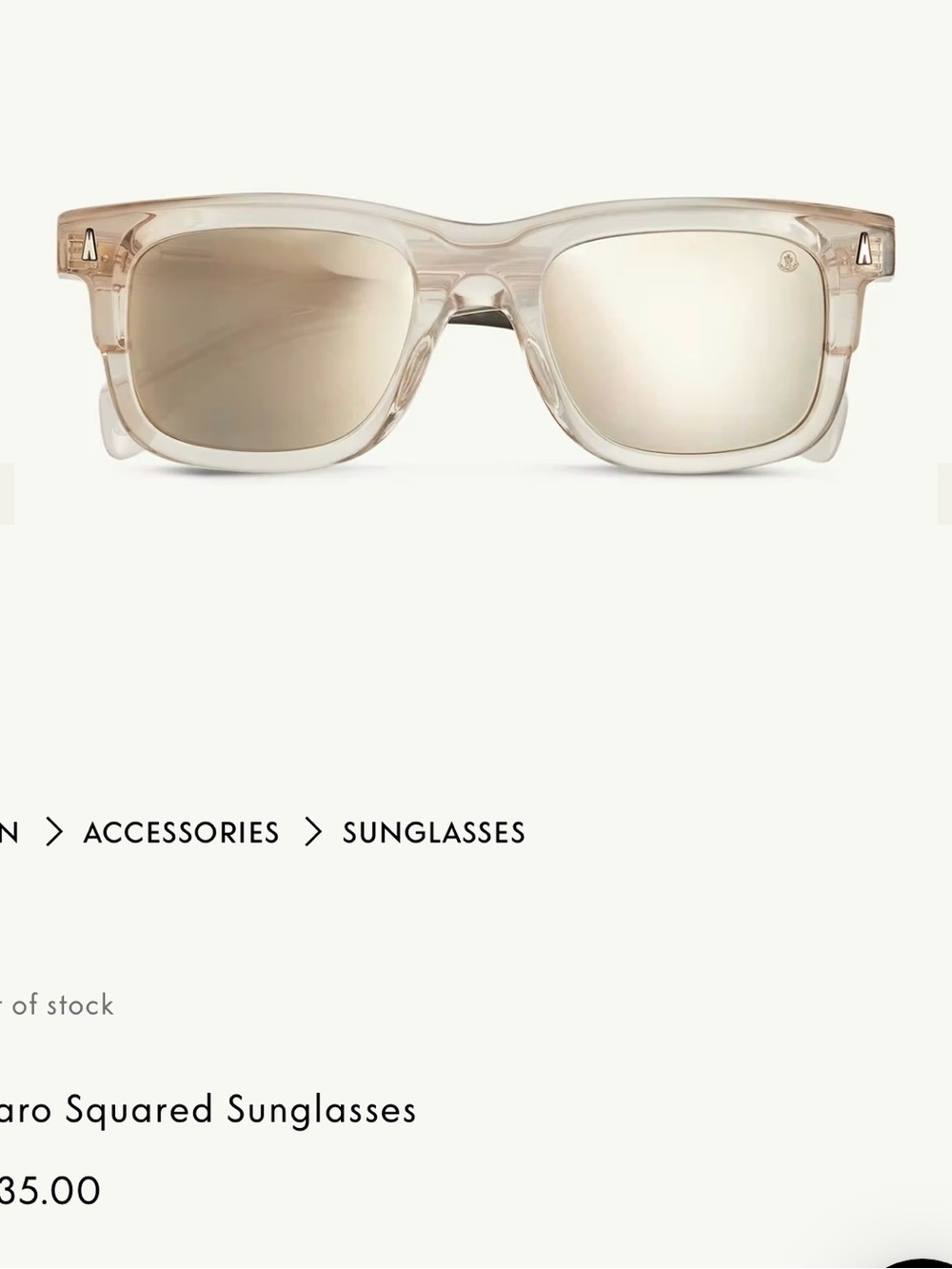 Moncler Clear Taupe Sunglasses with Mirrored Lenses